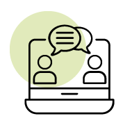 Zwei Menschen unterhalten sich online über den PC